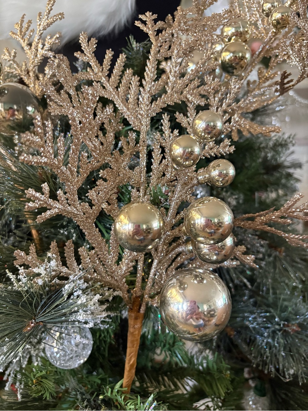 Gold Glitter Leaf Bells Sprays Lot - Picture 3 of 4